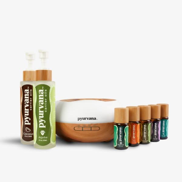 Essential Oil Starter Kit With Diffuser - Pyurvana