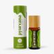 a bottle of Pyurvana 15ml brown glass lime essential oil next to a cardboard tube